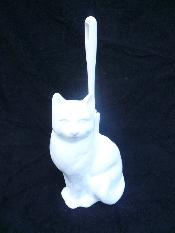 WC-Bürstengarnitur in Form einer Katze weiß