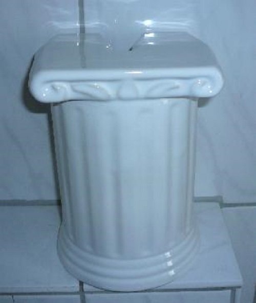 WC-Bürstengarnitur aus Keramik Form Säule weiß